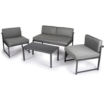 Lifetime Garden Lifetime Garden Lounge Set London - Ensemble salon de jardin - 4 pièces - 2 fauteuils - 1 loveseat - 1 table basse - Compact