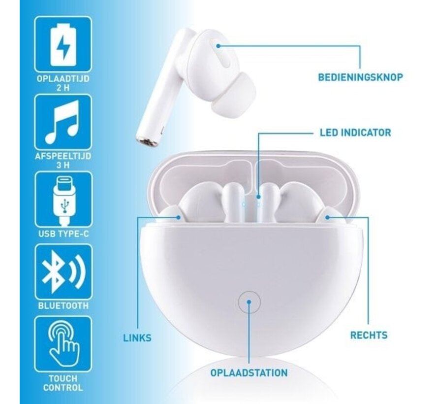 Ecouteurs Grundig - sans fil - Bluetooth - avec microphone - blanc