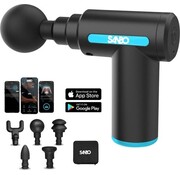 Sanbo Sanbo Massage Gun Mini - Appareil de massage sportif et de relaxation - puissant - sans fil - étui inclus - avec 5 accessoires - noir/bleu - Massage Gun Professional