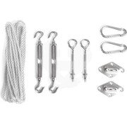 Perel Kit de montage Perel avec 2 tendeurs, 2 boulons à œil, 2 plaques à œil, 2 mousquetons, corde en nylon