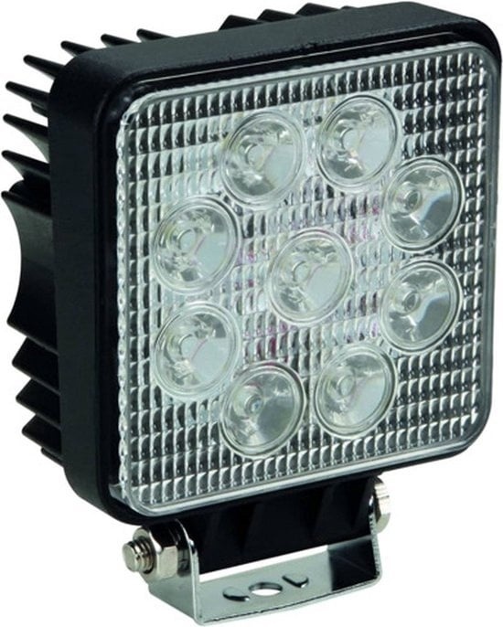 Projecteur à LED Perel, 27 W, 1800 lm, 4250°K, blanc neutre, pour l'intérieur et l'extérieur, support de montage en acier inoxydable, aluminium, noir