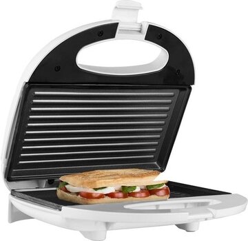 Tristar Grille-pain Tristar SA-3050 - Convient pour 2 sandwichs grillés - Revêtement antiadhésif - Avec plaque grill - 750W - Blanc