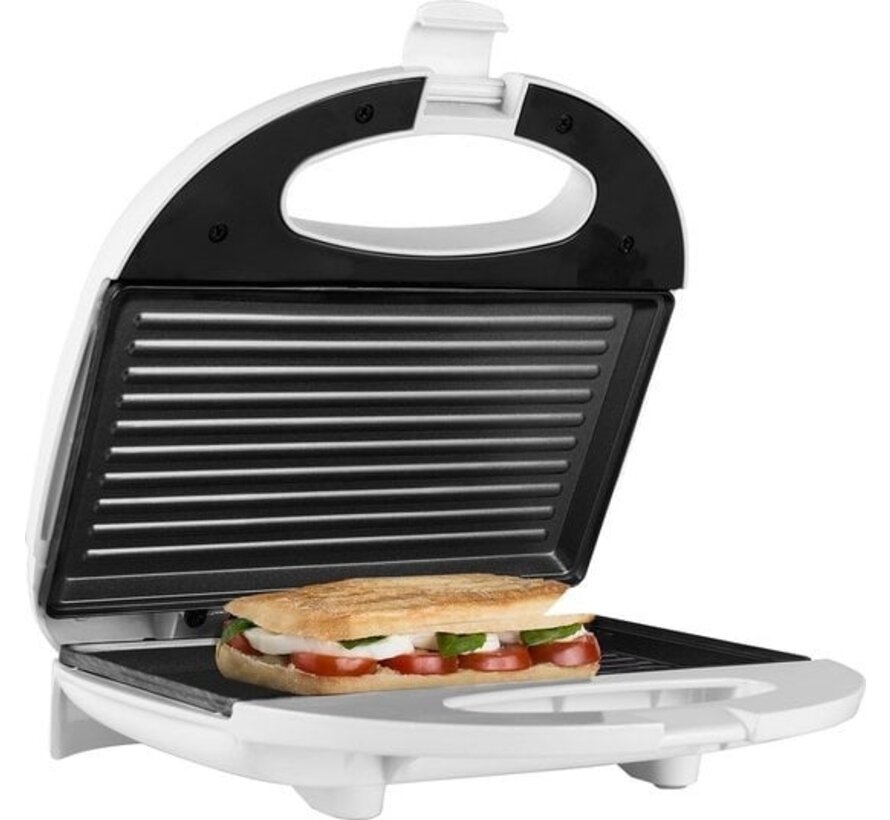 Grille-pain Tristar SA-3050 - Convient pour 2 sandwichs grillés - Revêtement antiadhésif - Avec plaque grill - 750W - Blanc