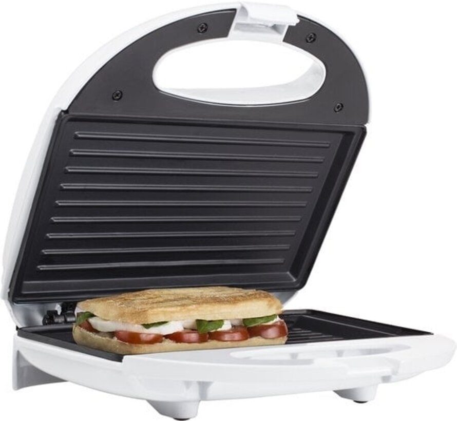 Grille-pain Tristar SA-3050 - Convient pour 2 sandwichs grillés - Revêtement antiadhésif - Avec plaque grill - 750W - Blanc