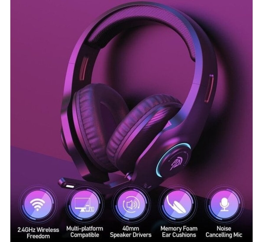 SMX Wireless Pro Gaming Headset 7.1 Virtual 3D surround with Microphone - V2 - Noise Cancelling Headset - PS4/PS5/PC