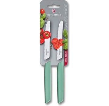 Victorinox Victorinox Swiss Modern couteau à tomates et à saucisses - 2 pièces - Vert menthe