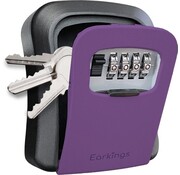 EarKings Coffre à clés Coffre à clés avec code pour l'extérieur - Armoire à clés avec support mural - Coffre à clés Earkings Coffre avec serrure à combinaison Violet