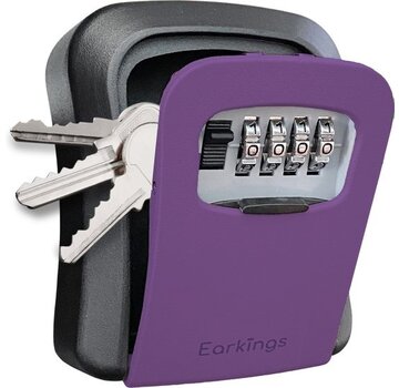 EarKings Coffre à clés Coffre à clés avec code pour l'extérieur - Armoire à clés avec support mural - Coffre à clés Earkings Coffre avec serrure à combinaison Violet