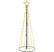 vidaXL vidaXL - Arbre de Noël à cônes - 108 - LEDs - 70x180 - cm - blanc chaud