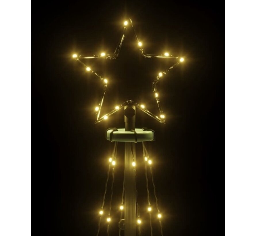 vidaXL - Arbre de Noël à cônes - 108 - LEDs - 70x180 - cm - blanc chaud