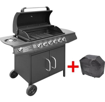 vidaXL vidaXL Barbecue à gaz 6+1 zones de cuisson noir