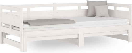 vidaXL - Canapé-lit - extensible - solide - pin - blanc - 2x(90x200) - cm