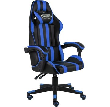 vidaXL vidaXL - Chaise de course - faux cuir - noir - en - bleu