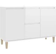 vidaXL Buffet vidaXL - meuble de rangement - 103,5x35x70 - cm - aggloméré - brillant - blanc