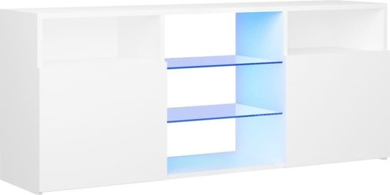 vidaXL - TV - meuble - avec - éclairage - LED - 120x30x50 - cm - blanc