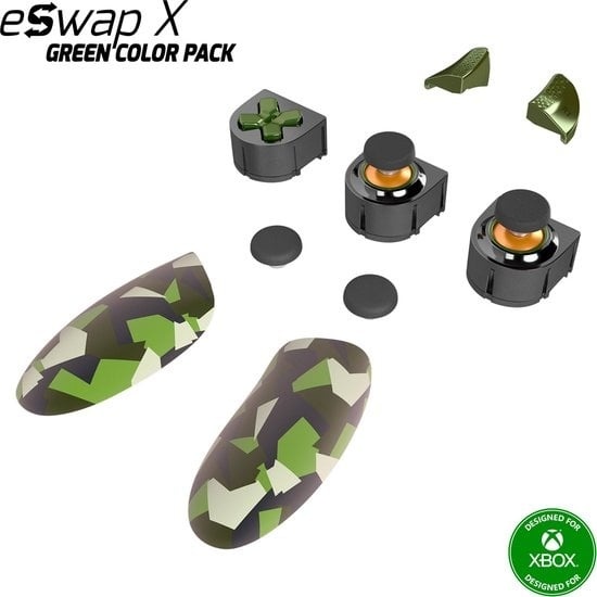 Thrustmaster ESWAP X GREEN COLOR PACK - bundle avec 7 modules camo verts, nouvelle génération, mini-sticks NXG, hot-swap - compatible avec la CONTROLE ESWAP X PRO (Xbox Series X|S et PC)