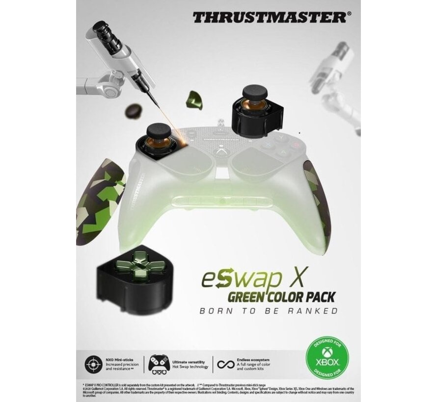 Thrustmaster ESWAP X GREEN COLOR PACK - bundle avec 7 modules camo verts, nouvelle génération, mini-sticks NXG, hot-swap - compatible avec la CONTROLE ESWAP X PRO (Xbox Series X|S et PC)