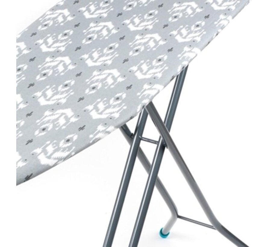 Beldray Table à repasser - avec support de fer à repasser - 110 x 33 cm - réglable - avec housse de table à repasser - gris/blanc