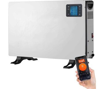 Denver Poêle électrique Denver - 750/ 1250/2000W - Minuterie - Réglages de température - Tuya App - Thermostat - Poêle convecteur - Google Assistant & Amazon Alexa - SCH2105