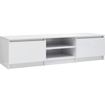 vidaXL vidaXL - TV - meuble - 140x40x35,5 - cm - fabriqué - bois - brillant - blanc