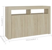 vidaXL vidaXL - Buffet - avec - éclairage - LED - 115,5x30x75 - cm - sonoma - couleur chêne