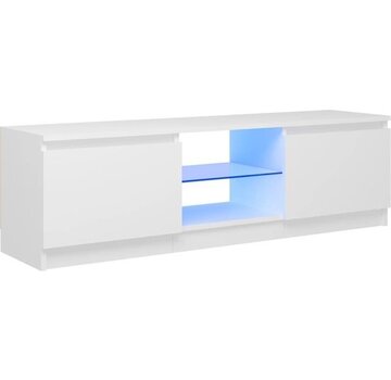 vidaXL vidaXL - TV - meuble - avec - éclairage - LED - 120x30x35,5 - cm - blanc
