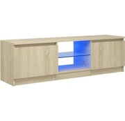 vidaXL vidaXL - TV - meuble - avec - éclairage - LED - 120x30x35,5 - cm - sonoma - couleur chêne