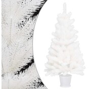 vidaXL vidaXL - Arbre de Noël artificiel - avec - aiguilles - plus vraies que nature - 90 - cm - blanc