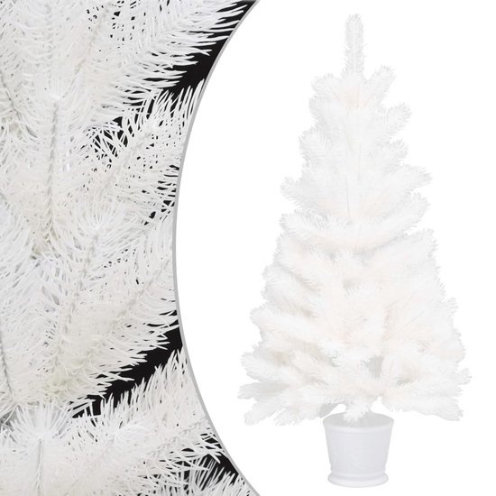 vidaXL - Arbre de Noël artificiel - avec - aiguilles - plus vraies que nature - 90 - cm - blanc