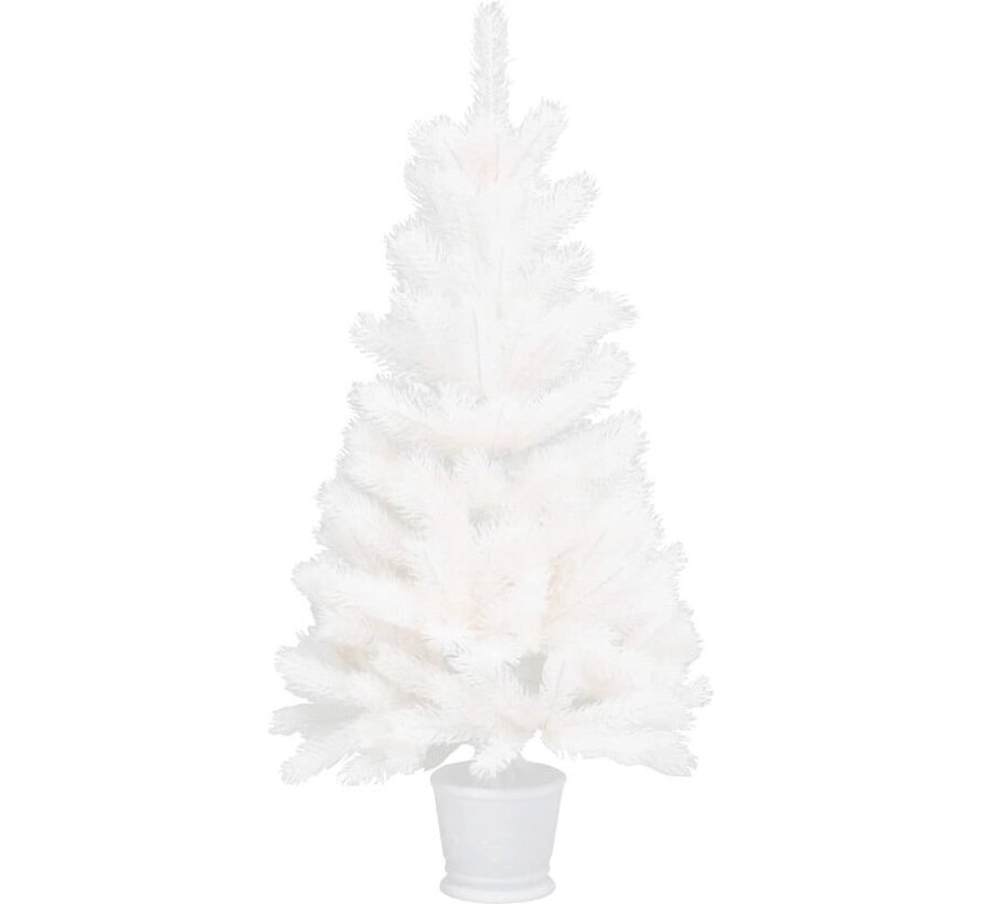 vidaXL - Arbre de Noël artificiel - avec - aiguilles - plus vraies que nature - 90 - cm - blanc