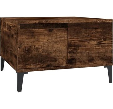 vidaXL vidaXL - Table basse - 55x55x36.5 - cm - artisanal - bois - fumé - couleur chêne