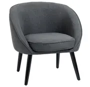 HOMCOM HOMCOM Chaise de salle à manger - Tapissée - Gris - 71 x 65 x 75 cm