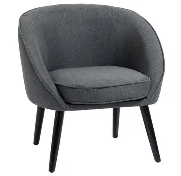 HOMCOM HOMCOM Chaise de salle à manger - Tapissée - Gris - 71 x 65 x 75 cm