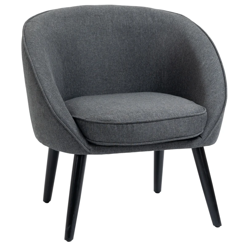 HOMCOM Chaise de salle à manger - Tapissée - Gris - 71 x 65 x 75 cm