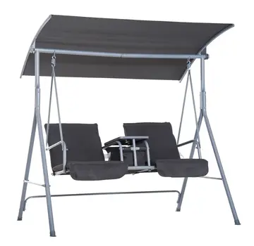 Outsunny Outsunny Hollywood swing - 2 places - Balançoire de jardin - Gris - B175 x T112 x H165 cm