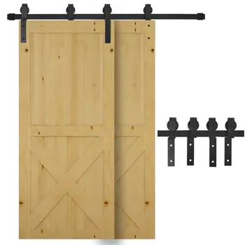 HOMCOM HOMCOM - Système de porte coulissante - Rail - 200 cm - Max. 90KG - Noir