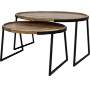 HSM Collection Collection HSM Table basse Paulson - bois de manguier/fer - set of 2