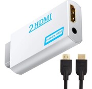 Garpex Garpex® Adaptateur HDMI pour connexion Wii - Convient exclusivement à la Nintendo Wii + Câble HDMI de 1,5 m inclus - Full HD 1080p - Convertisseur audio-vidéo adapté à la Wii