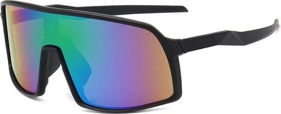 Garpex® Lunettes de cyclisme - Lunettes de sport - Lunettes de soleil polaroïd - Lunettes de soleil - Vélo de route - Vélo de montagne - Moto - Monture noire - Verre vert