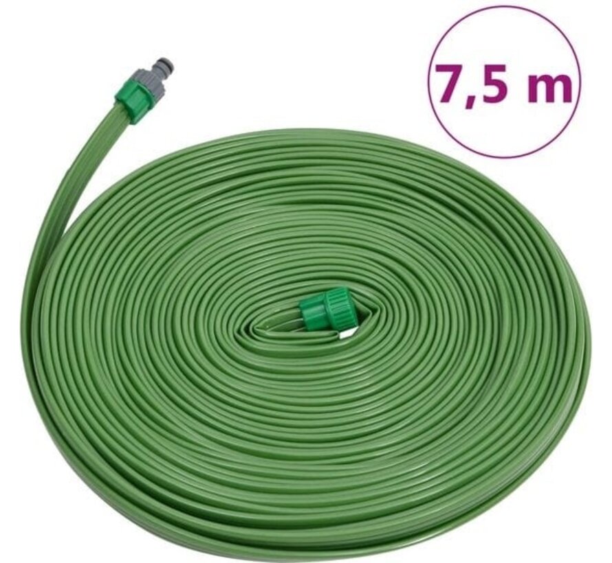 vidaXL Tuyau d'arrosage-3-tuyaux-PVC-7,5-m-vert