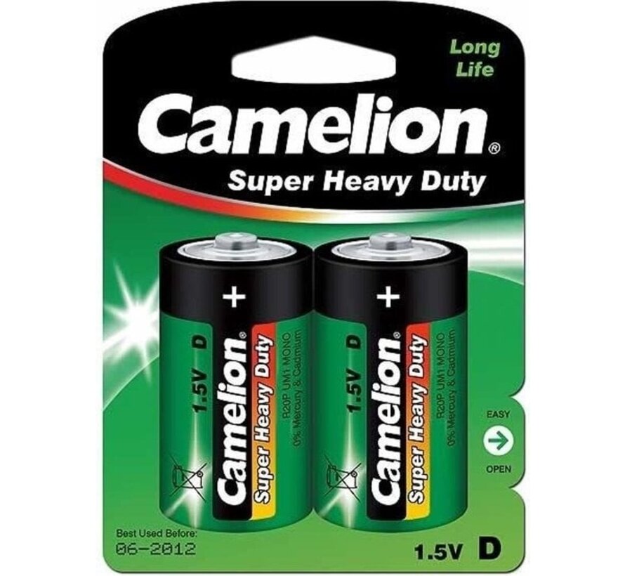 Piles Camelion D Super Heavy Duty - 2 pièces
