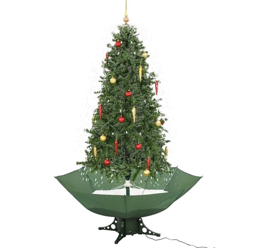 vidaXL - Arbre de Noël - enneigé - avec - base parapluie - 190 - cm - vert