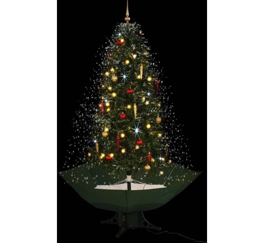 vidaXL - Arbre de Noël - enneigé - avec - base parapluie - 190 - cm - vert