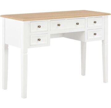 vidaXL vidaXL - Table à écrire - 109.5x45x77.5 - cm - bois - blanc