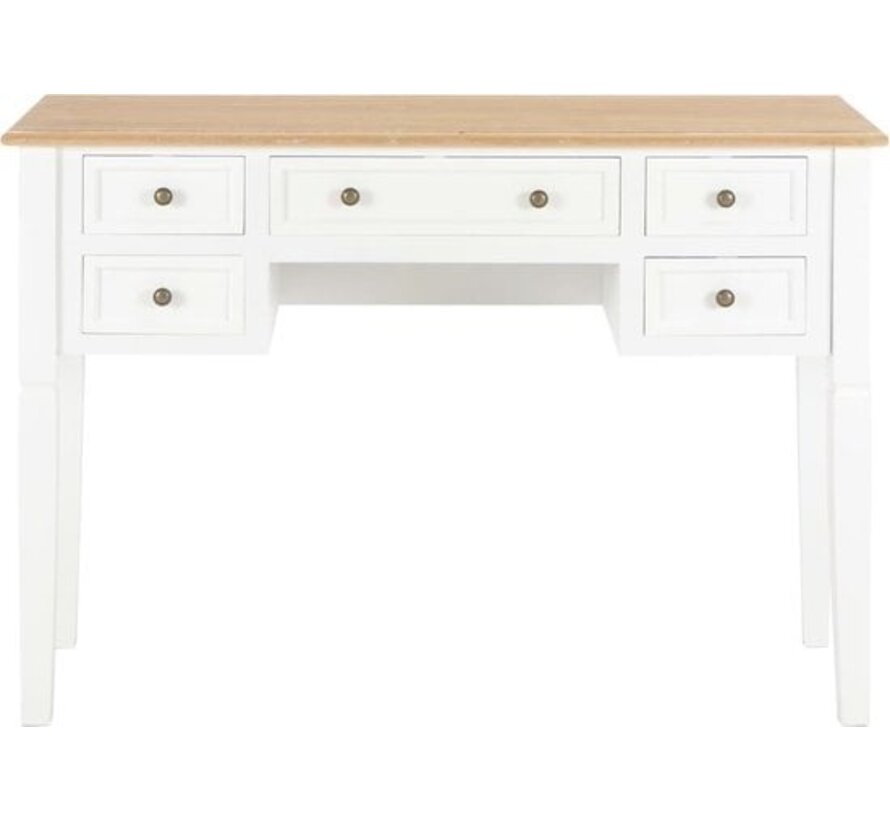 vidaXL - Table à écrire - 109.5x45x77.5 - cm - bois - blanc