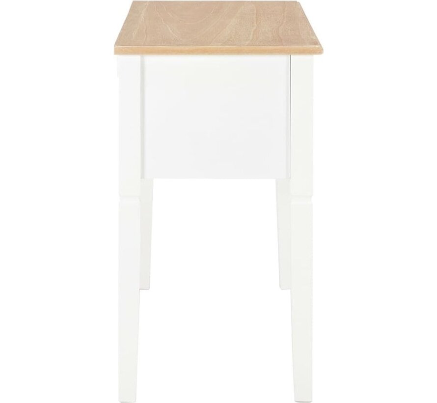 vidaXL - Table à écrire - 109.5x45x77.5 - cm - bois - blanc
