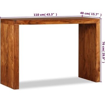 vidaXL vidaXL - Table murale - 110x40x76 - cm - bois - avec - finition - miel