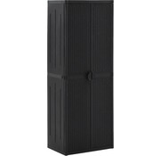 vidaXL vidaXL - Armoire de jardin - 65x45x172 - cm - PP - rotin - noir