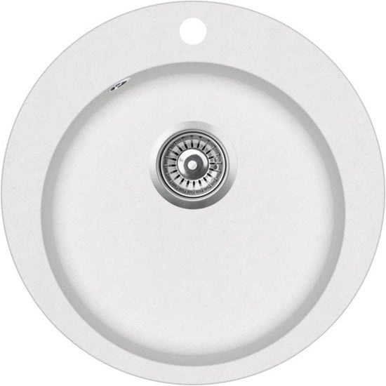 vidaXL - Évier - simple - cuve - rond - granit - blanc