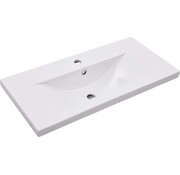 vidaXL vidaXL - Lavabo à encastrer - 81x39.5x18.5 - cm - céramique - blanc